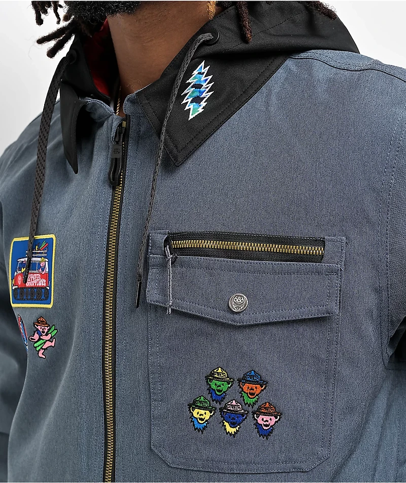 686 x Grateful Dead Blue 10K Snowboard Jacket
