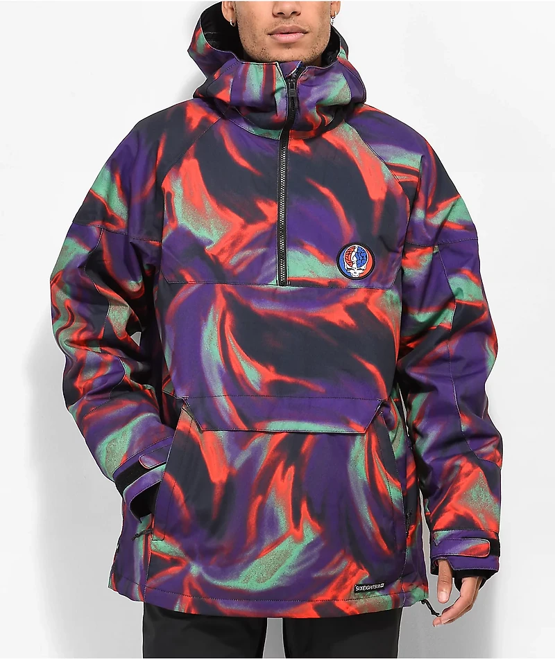 686 x Grateful Dead Renewal Purple Tie-Dye Anorak Snowboard Jacket