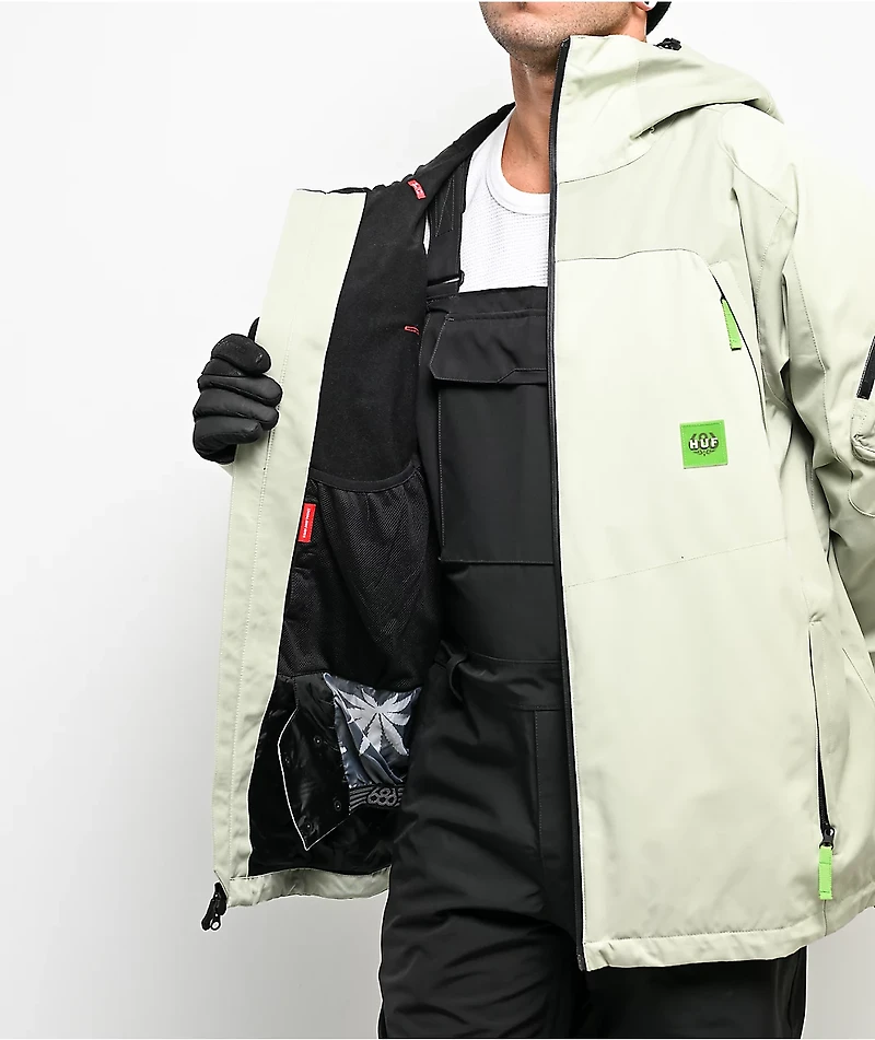 686 x HUF Double H Green Colorblock 10K Snowboard Jacket