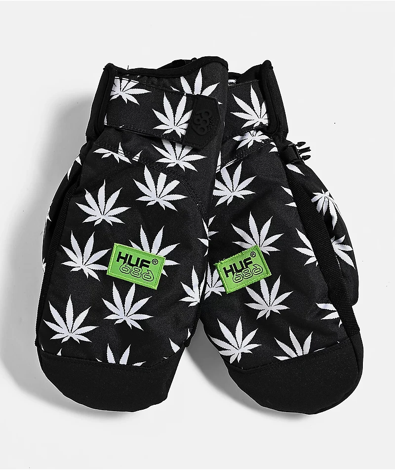686 x HUF Plantlife Primer Black 10K Snowboard Mittens
