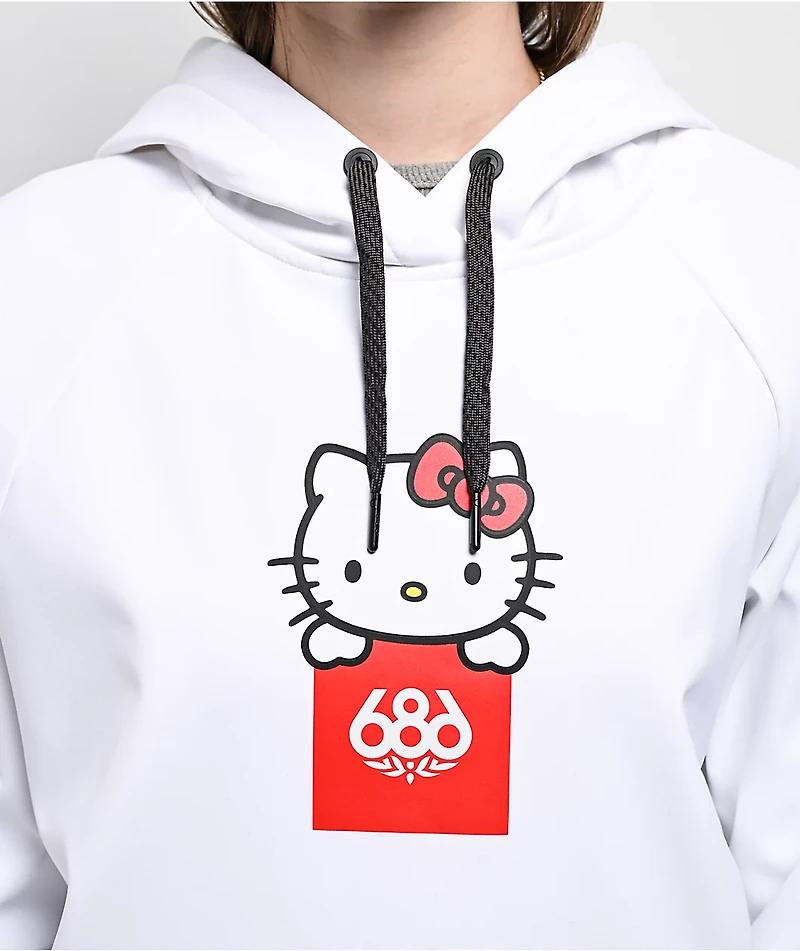 686 x Hello Kitty White 10K Snowboard Hoodie