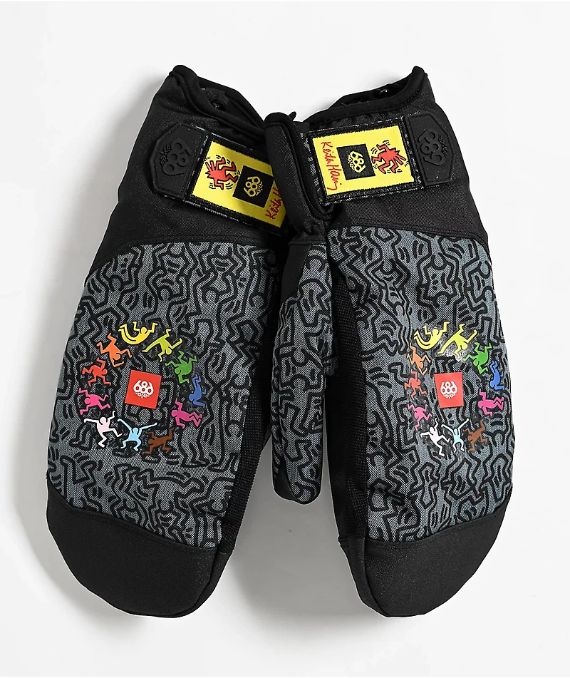 686 x Keith Haring Primer Black 10K Snowboard Mittens