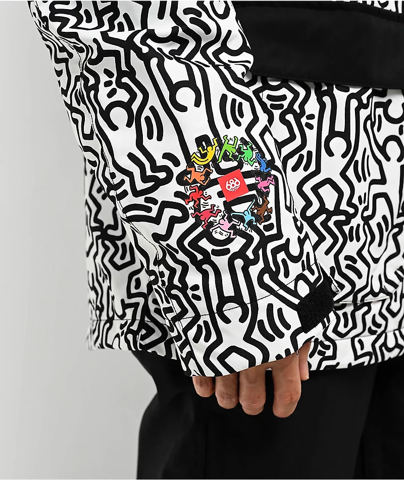 686 x Keith Haring Spectra White Colorblock 10K Snowboard Jacket