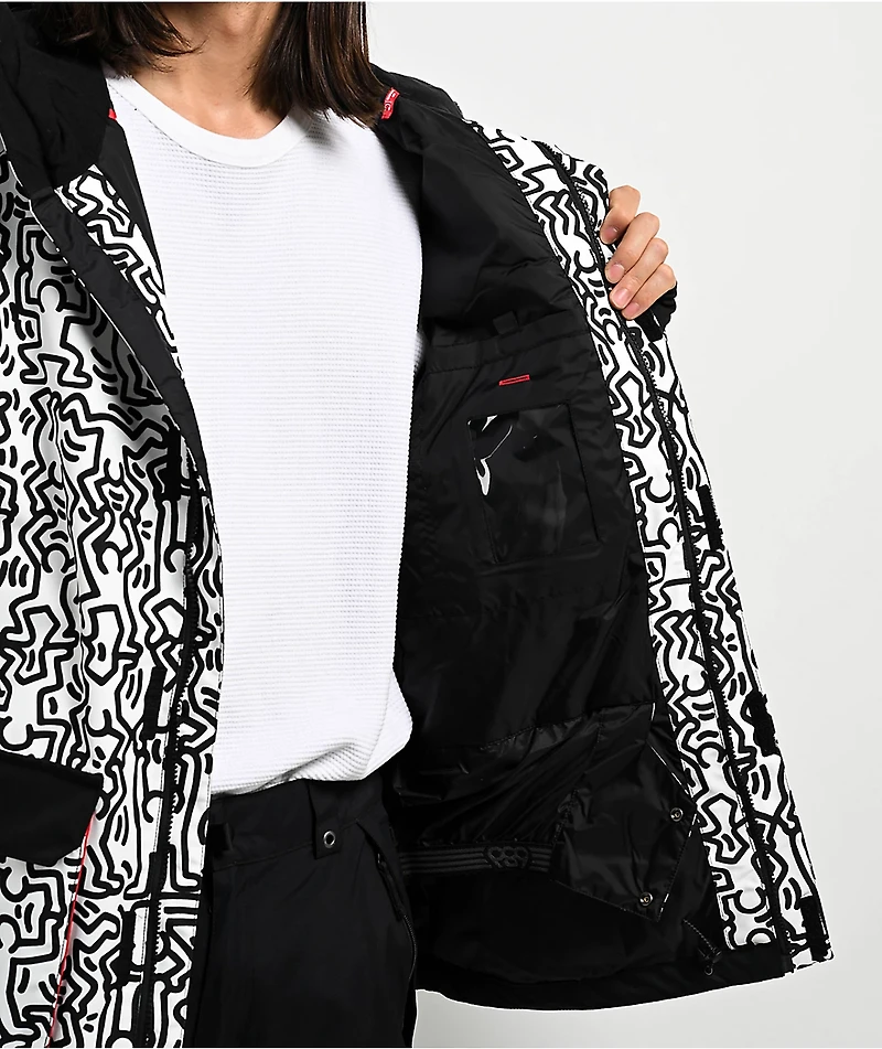 686 x Keith Haring Spectra White Colorblock 10K Snowboard Jacket