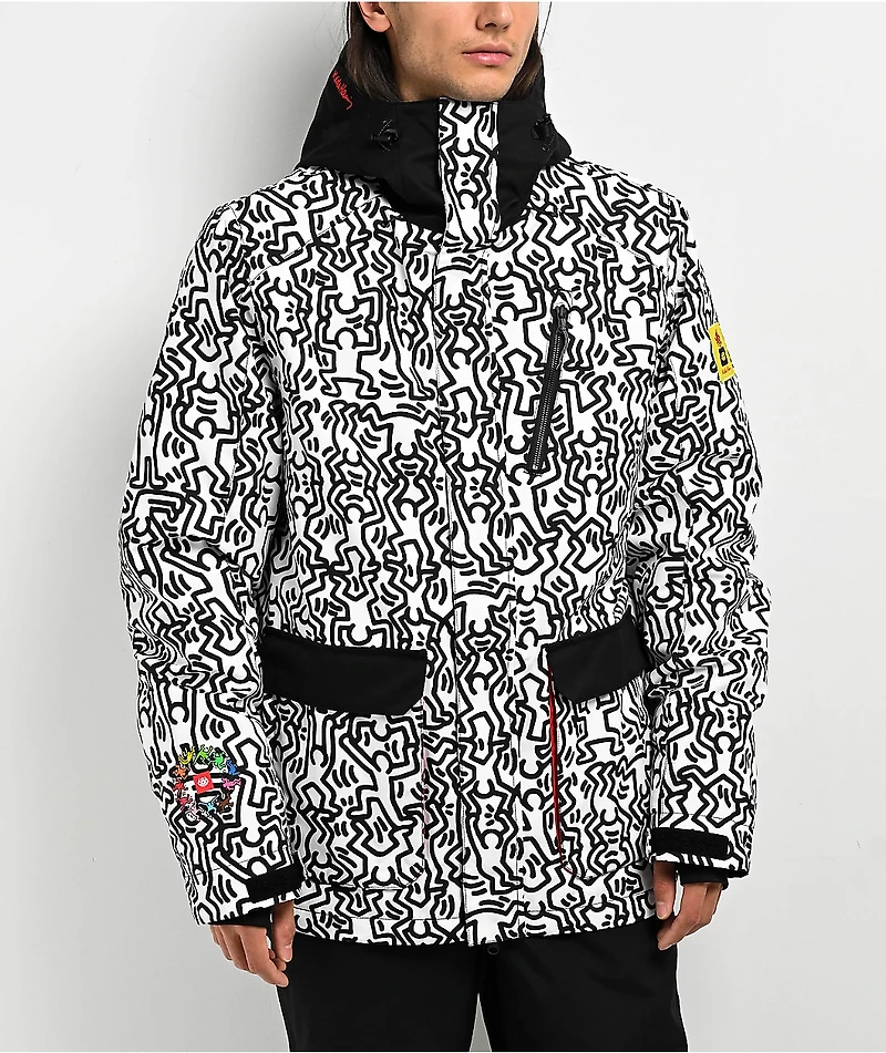 686 x Keith Haring Spectra White Colorblock 10K Snowboard Jacket