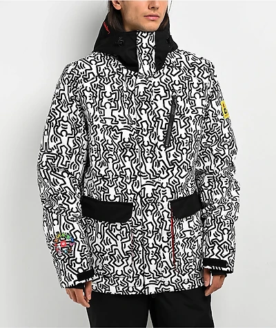 686 x Keith Haring Spectra White Colorblock 10K Snowboard Jacket