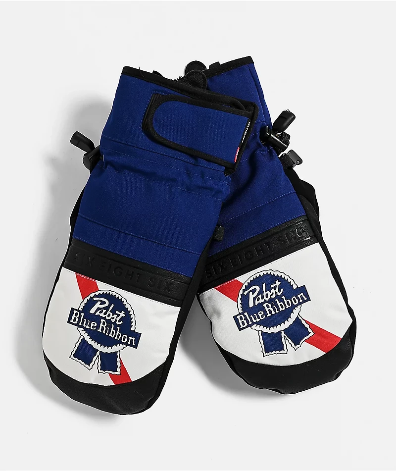 686 x Pabst Blue Ribbon Recon Blue 10K Snowboard Mittens