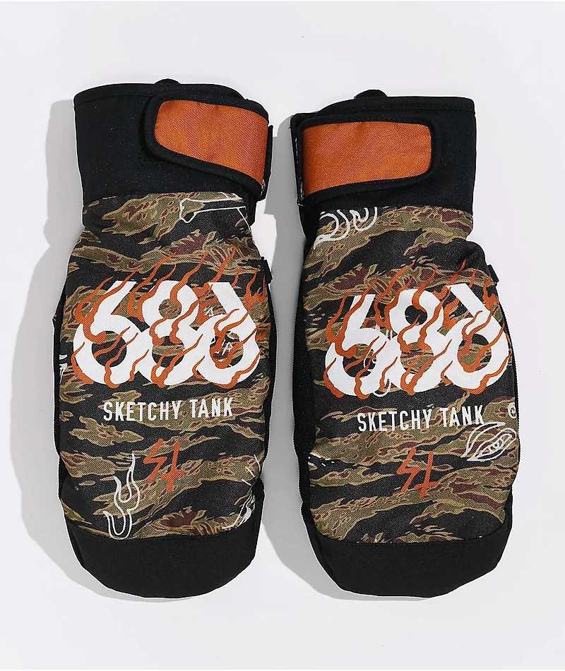 686 x Sketchy Tank Mountain Camo Snowboard Mittens