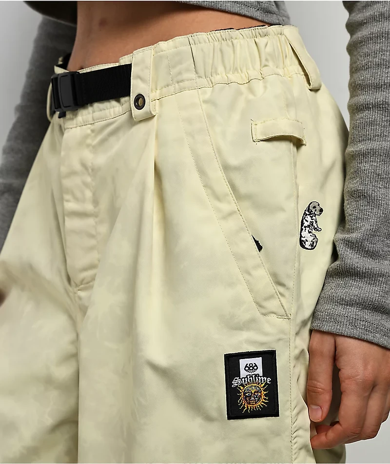 686 x Sublime Yellow Tie Dye 10K Snowboard Pants