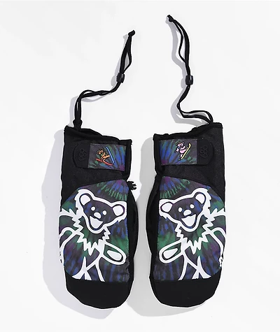 686 x The Grateful Dead Primer Blue & Green Tie Dye Snowboard Mittens 2023