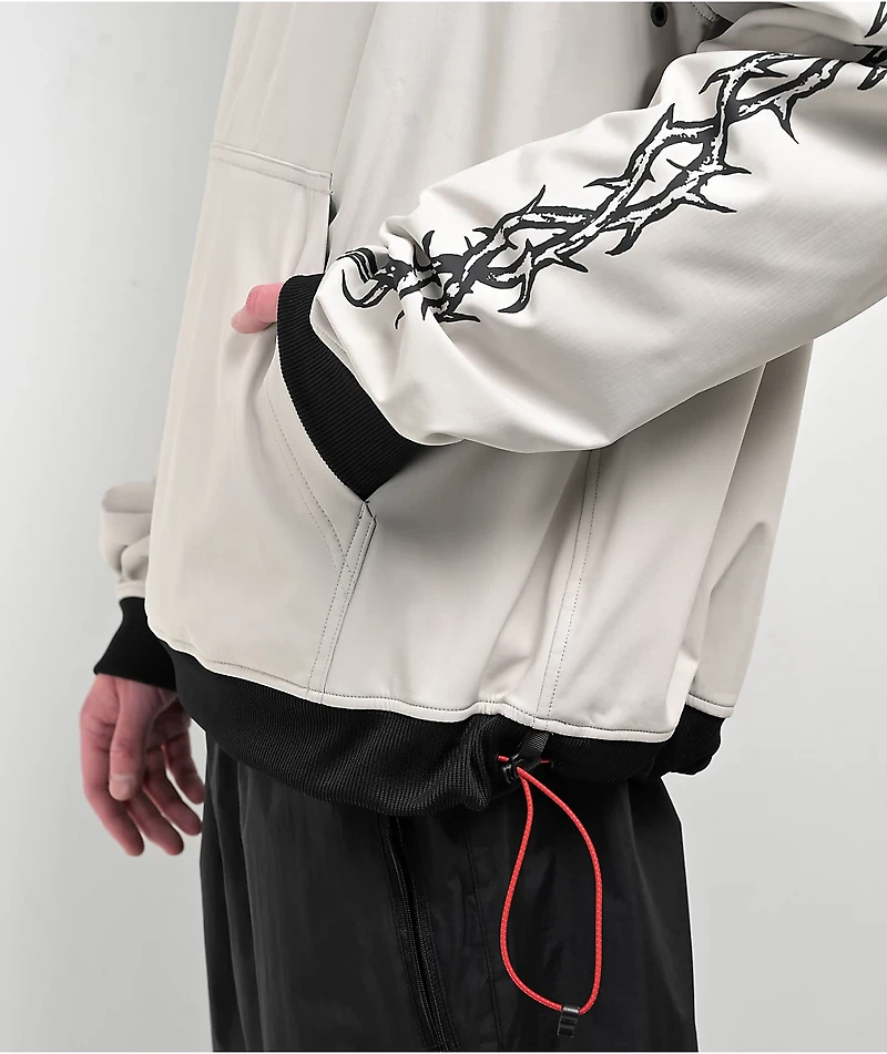 686 x Welcome Team Waterproof Beige 10K Snowboard Hoodie