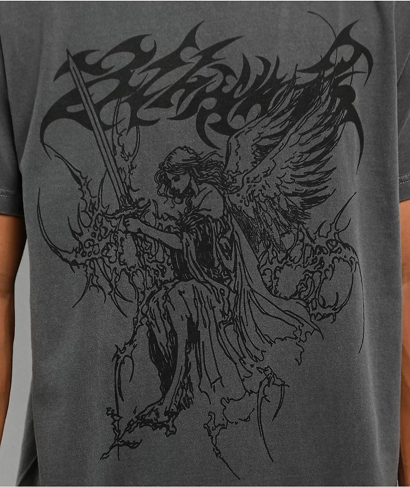 8THWNDR Sigil Angel Black Wash T-Shirt