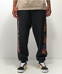 999 Club by Juice WRLD Anime Black Sweat Pants