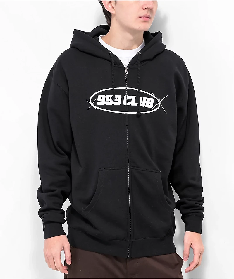 999 Club by Juice WRLD Chrome Smile Black Zip Hoodie