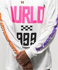 999 Club by Juice WRLD Conversation Motorsport White Long Sleeve T-Shirt