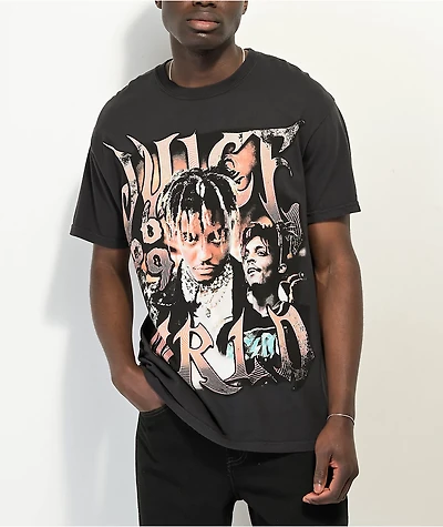 999 Club by Juice WRLD Fire Black Wash T-Shirt
