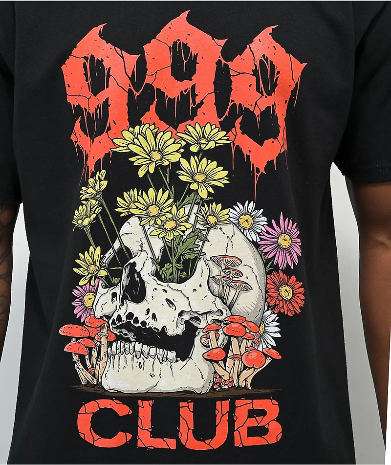 999 Club by Juice WRLD Skull Garden Black T-Shirt