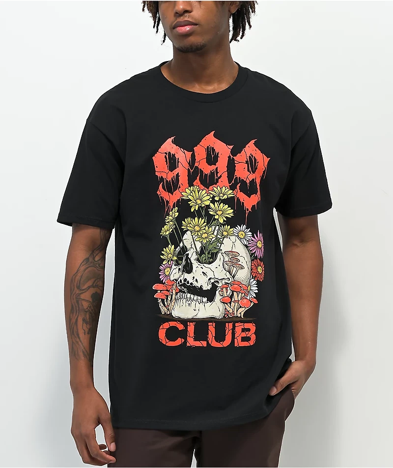 999 Club by Juice WRLD Skull Garden Black T-Shirt