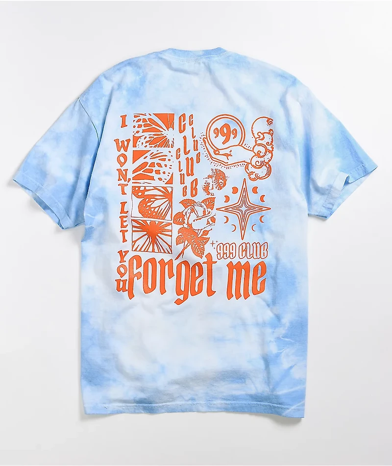 999 Club by Juice WRLD Tarot Blue & White Cloud Wash T-Shirt