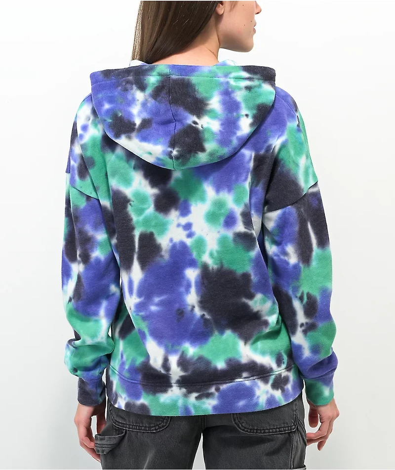 A-Lab Atarah Alien Purple, Green & Black Bleach Dye Hoodie