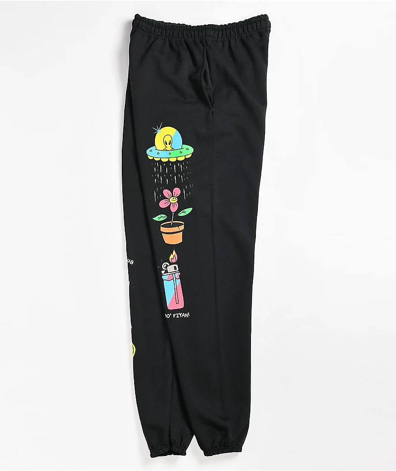 A-Lab Bad Luck Club Black Sweatpants