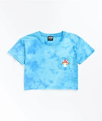 A-Lab Ballina Mushroom Blue Tie Dye Crop T-Shirt