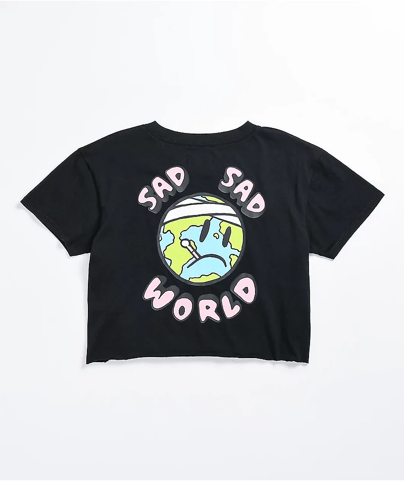 A-Lab Ballina Sad World Black Crop T-Shirt