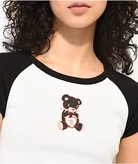 A-Lab Black & White Raglan Crop T-Shirt