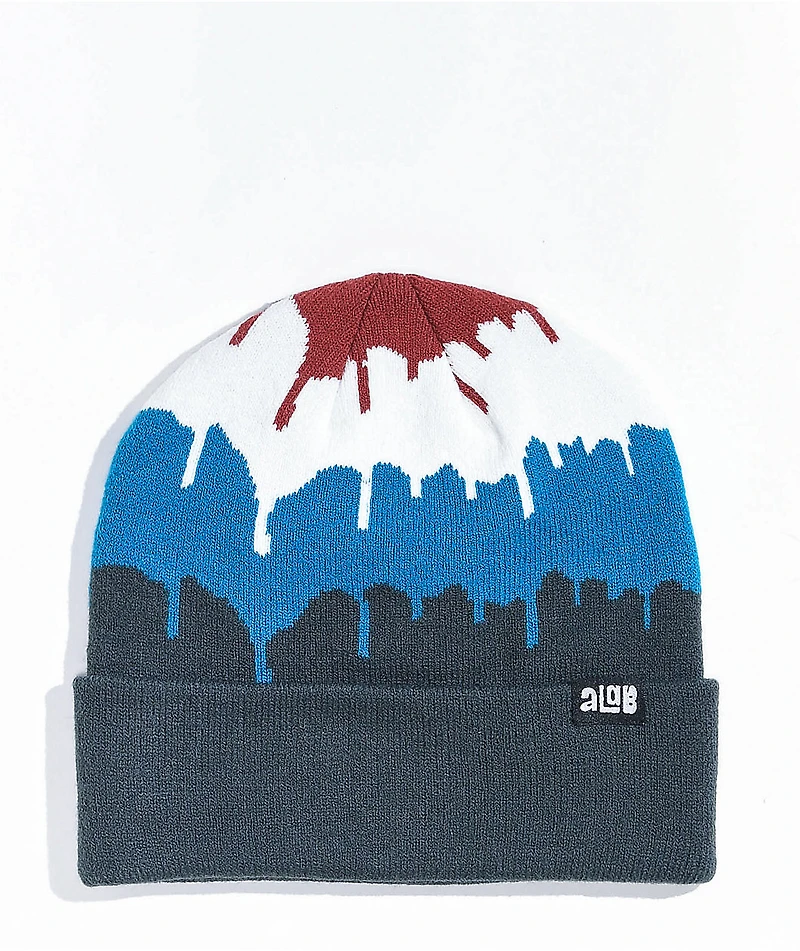 A-Lab Blaze Grey, Blue & White Beanie