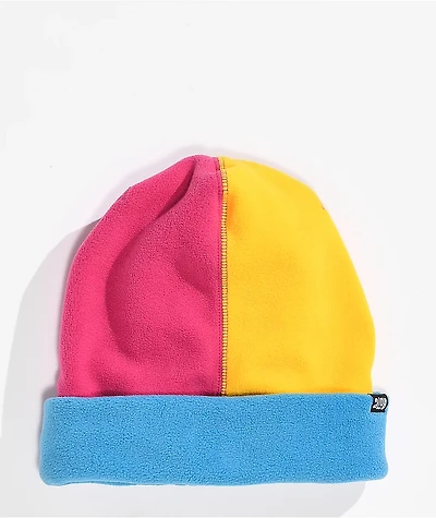 A-Lab Burr Yellow, Pink, & Blue Colorblock Fleece Beanie