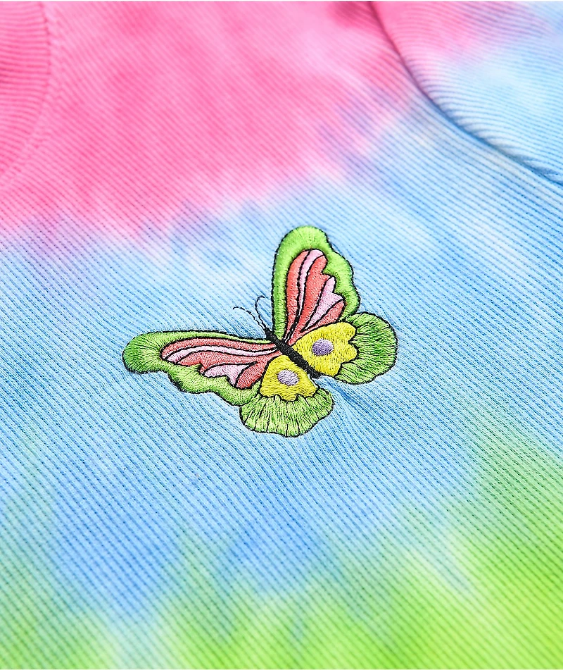 A-Lab Curly Butterfly Rainbow Tie Dye T-Shirt