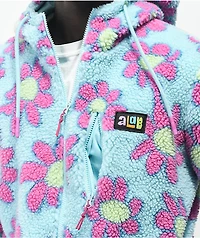 A-Lab Dazer Flower Blue Hooded Fleece Zip Jacket