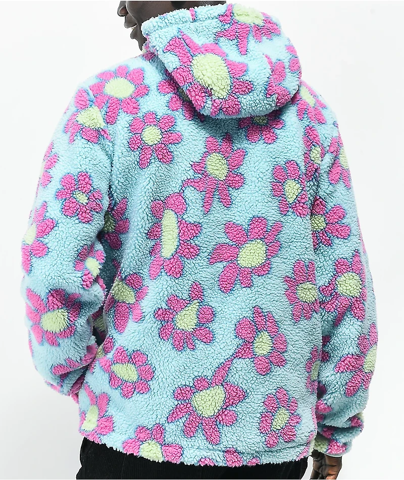 A-Lab Dazer Flower Blue Hooded Fleece Zip Jacket