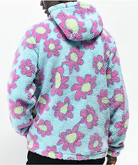 A-Lab Dazer Flower Blue Hooded Fleece Zip Jacket