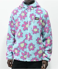 A-Lab Dazer Flower Blue Hooded Fleece Zip Jacket
