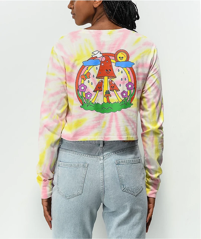 A-Lab Dita Mushroom Tie Dye Crop Long Sleeve T-Shirt