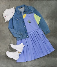A-Lab Febe Lavender Colorblock T-Shirt Dress