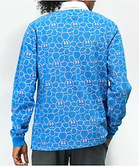 A-Lab Garden Party Blue Long Sleeve Polo Shirt