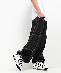 A-Lab Giga Rave Black Cargo Nylon Pants
