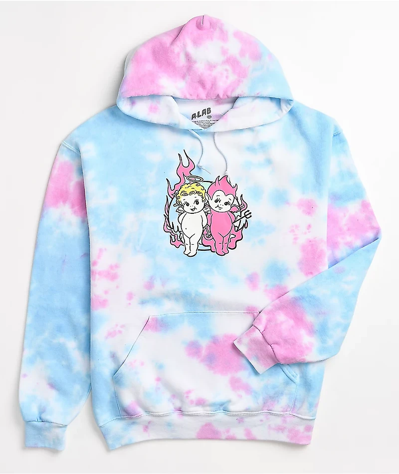 A-Lab Heaven & Hell Pink Blue Tie Dye Hoodie