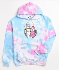 A-Lab Heaven & Hell Pink Blue Tie Dye Hoodie