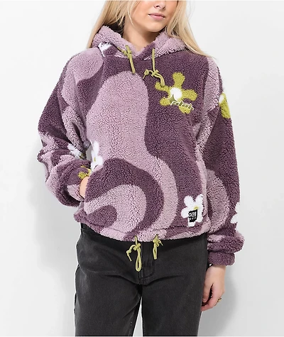 A-Lab Kendallie Flower Wave Purple Tech Fleece Hoodie