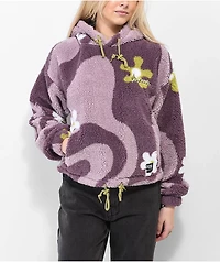 A-Lab Kendallie Flower Wave Purple Tech Fleece Hoodie
