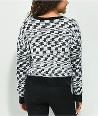 A-Lab Kiana Skew Checkered Black & White Sweater