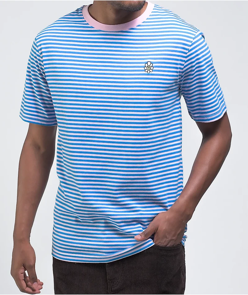 A-Lab Lil Buddy Blue & Pink Stripe Knit T-Shirt