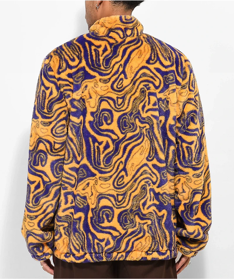 A-Lab Loopy Purple & Yellow Faux Fur Jacket