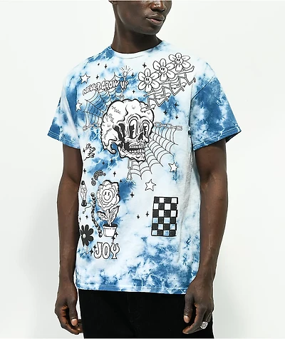 A-Lab Never Grow Up Blue & White Tie Dye T-Shirt