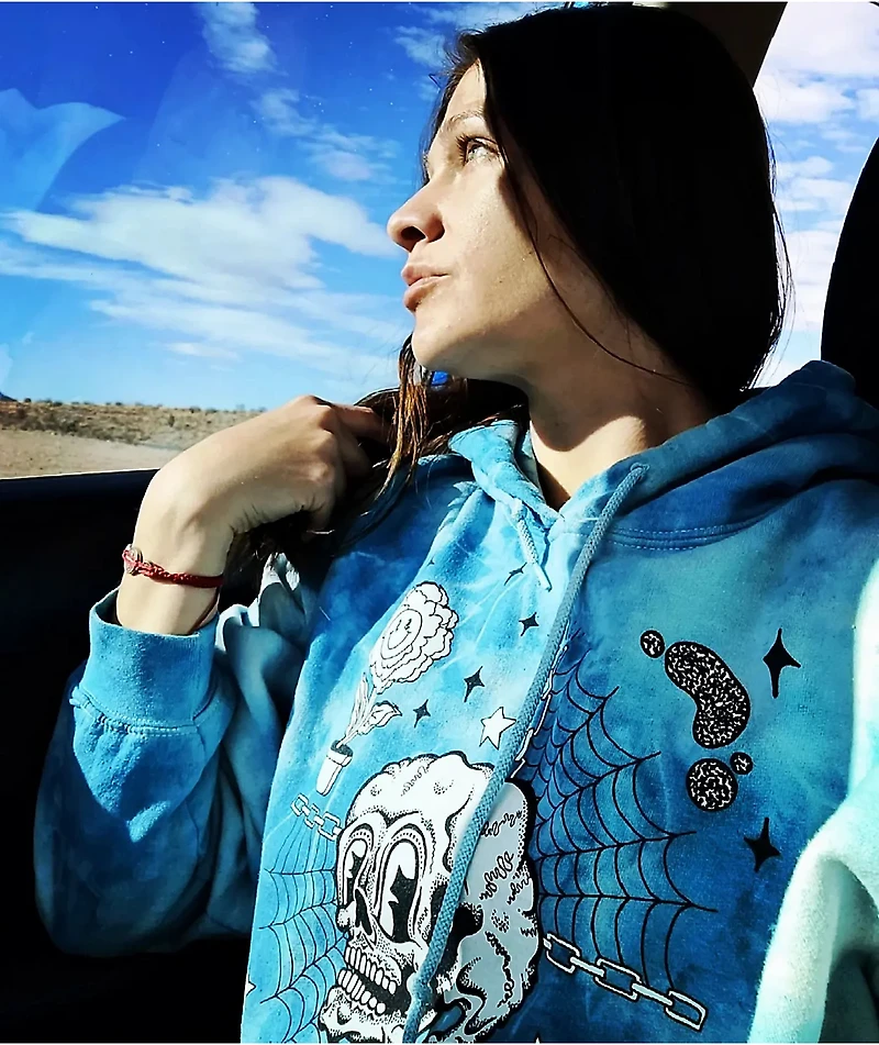 A-Lab Never Grow Up Blue Tie Dye Hoodie