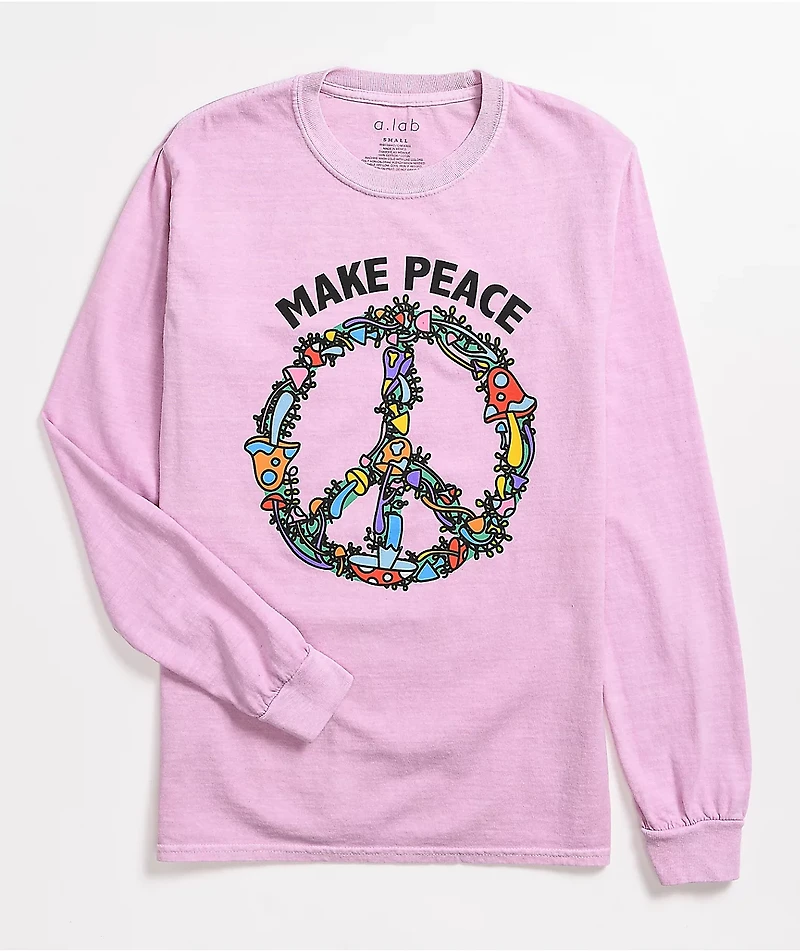 A-Lab Peace Purple Long Sleeve T-Shirt