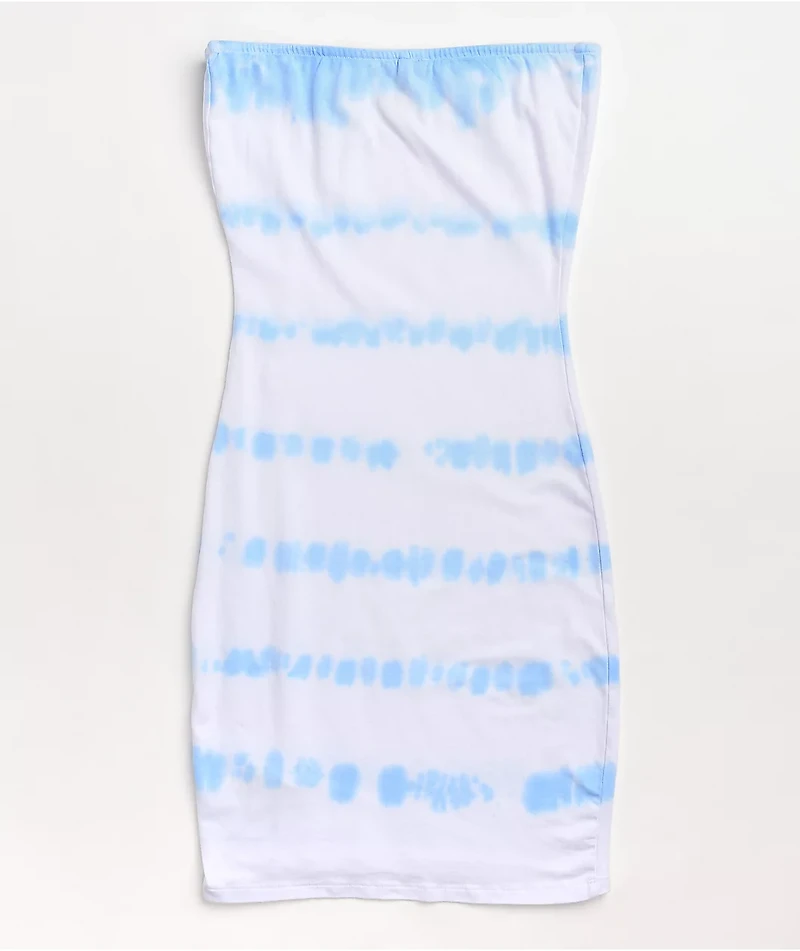 A-Lab Queenie Daisy Blue Tie Dye Tube Dress